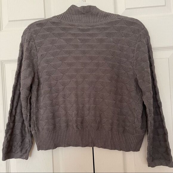 89 & Madison knit crop long sleeve cardigan, olive green, size M petite - Picture 5 of 8